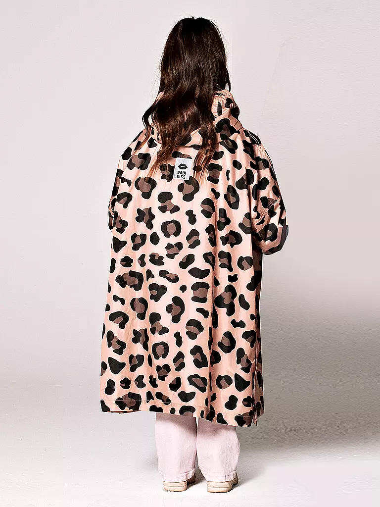 RAINKISS | Kinder Regenjacke - Regenponcho Pink Panth | braun