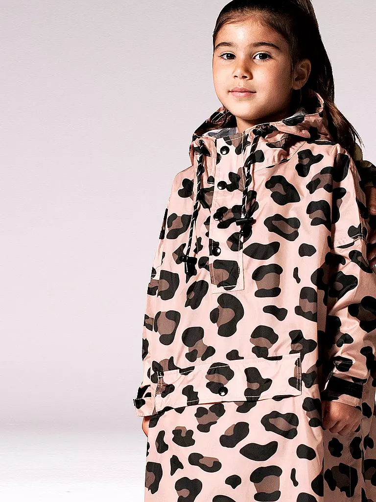 RAINKISS | Kinder Regenjacke - Regenponcho Pink Panth | braun