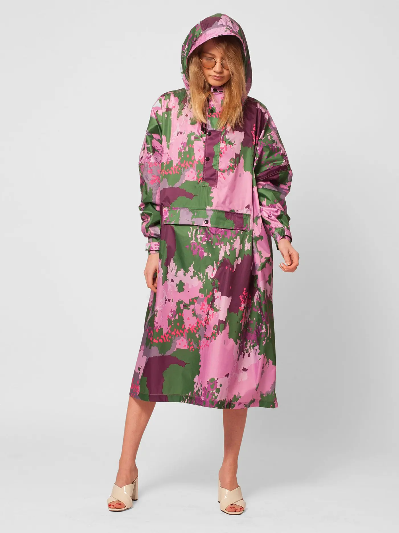RAINKISS | Regenjacke - Regenponcho Digi Spring Camo | rosa