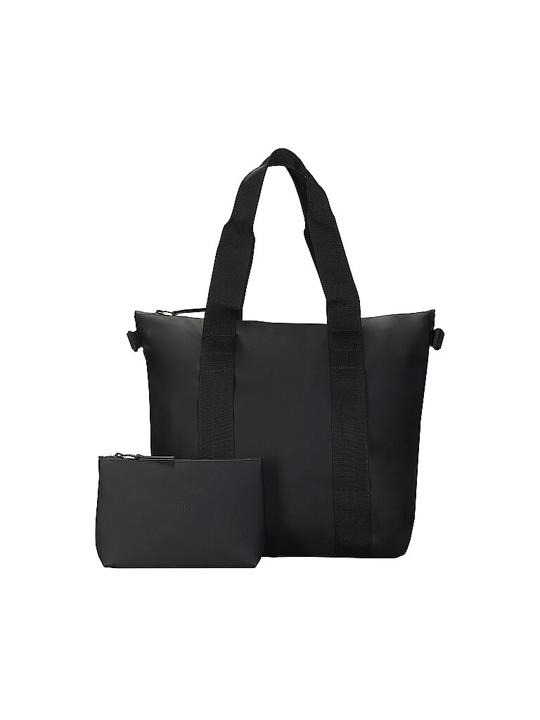 RAINS Set 2-2teilig Henkeltasche und Kosmetiktasche  schwarz – Rains