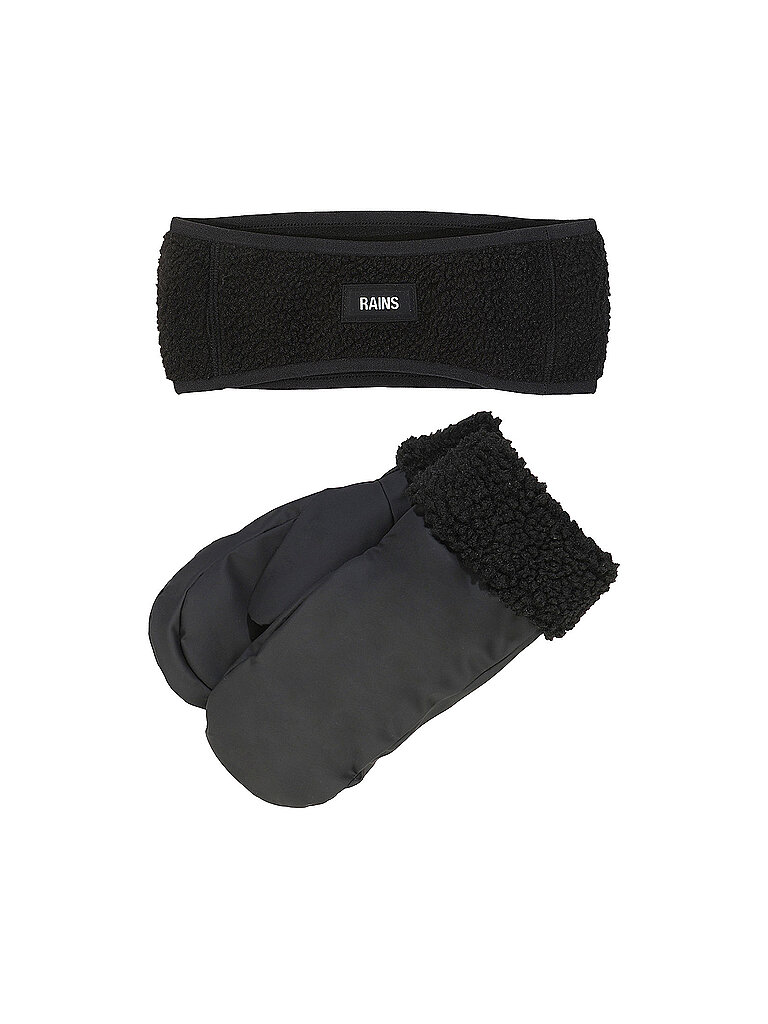 RAINS Set 2-teilig Stirnband und Handschuhe  schwarz – Rains