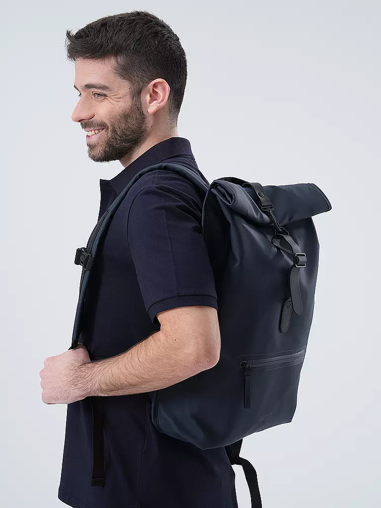 RAINS | Rucksack ROLLTOP W3 | dunkelblau