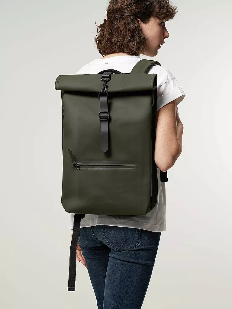 RAINS | Rucksack Rolltop | grün