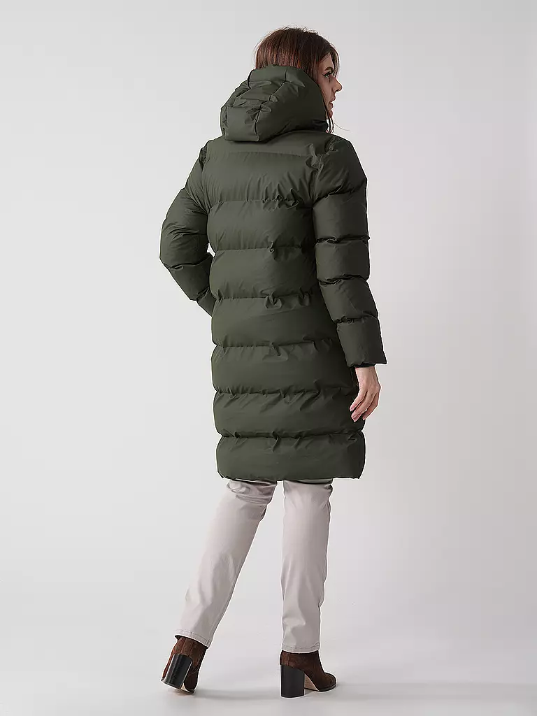 RAINS | Steppmantel ALTA LONGER PUFFER JACKET | dunkelgrün