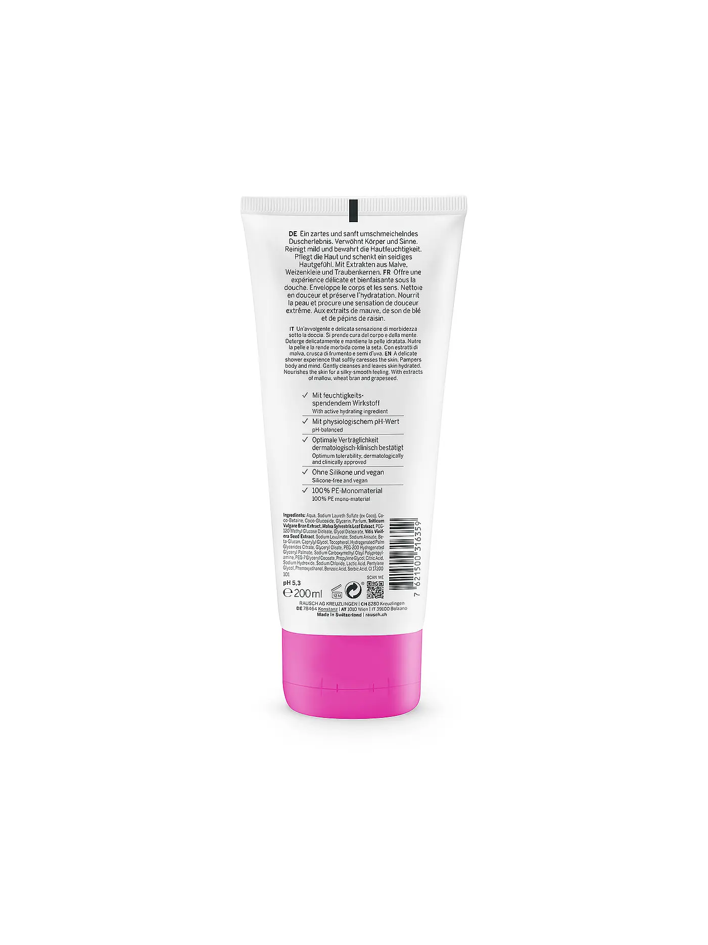RAUSCH | Feuchtigkeit Shower Gel mit Malve 200ml | keine Farbe