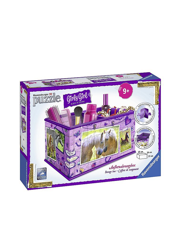RAVENSBURGER Puzzle - Aufbewahrungsbox Pferde Girly Girl Edition 216 Teile