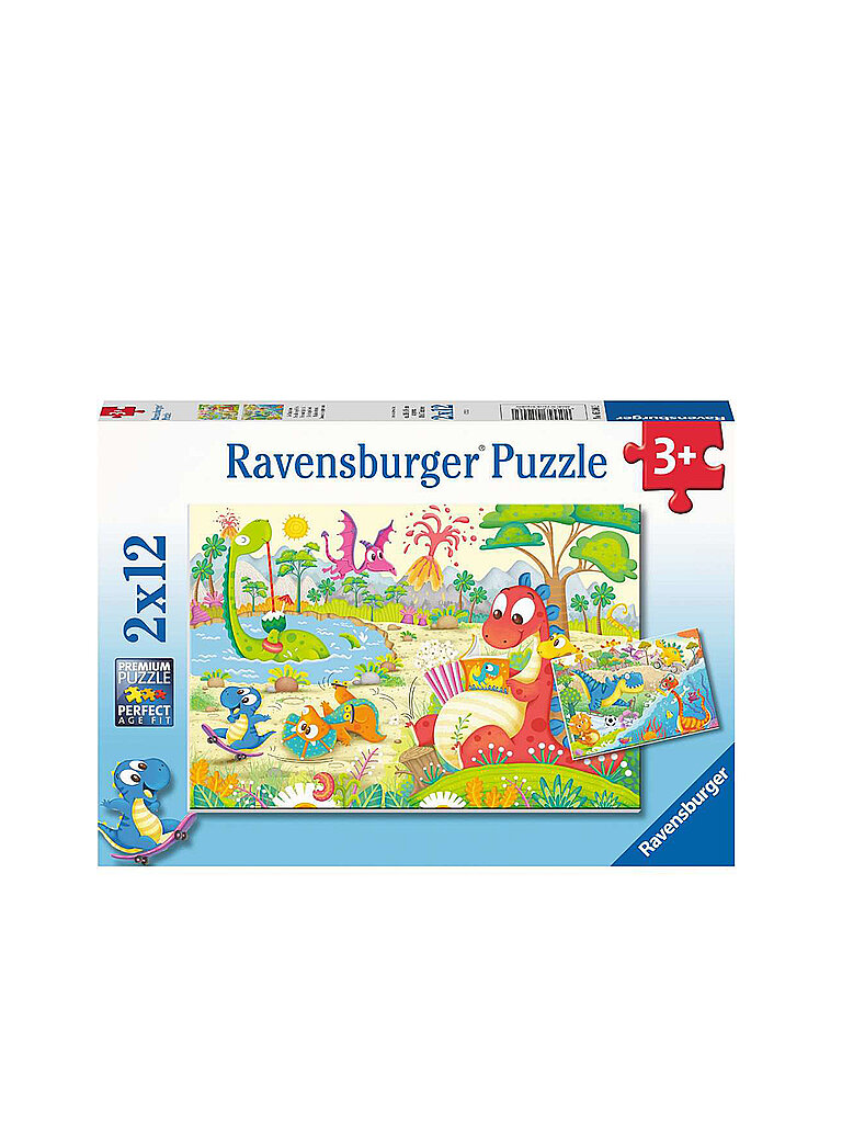 RAVENSBURGER Kinderpuzzle - Lieblingsdinos- 2x12 Teile