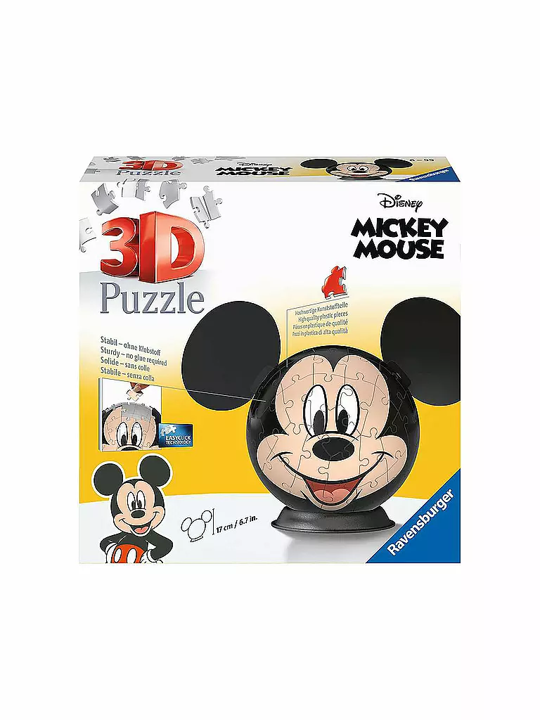 RAVENSBURGER | 3D Puzzle - Disney Mickey Mouse mit Ohren | keine Farbe