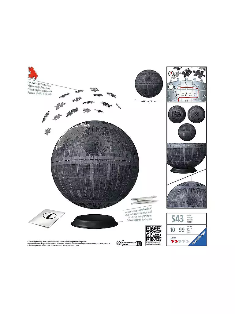 RAVENSBURGER | 3D Puzzle -Ball Star Wars Todesstern 540 Teile  | keine Farbe