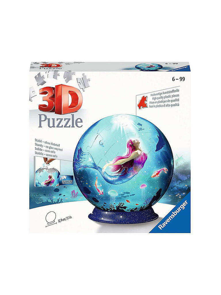 RAVENSBURGER | 3D Puzzle Bezaubernde Meerjungfrauen - Puzzle-Ball - 72 Teile | keine Farbe