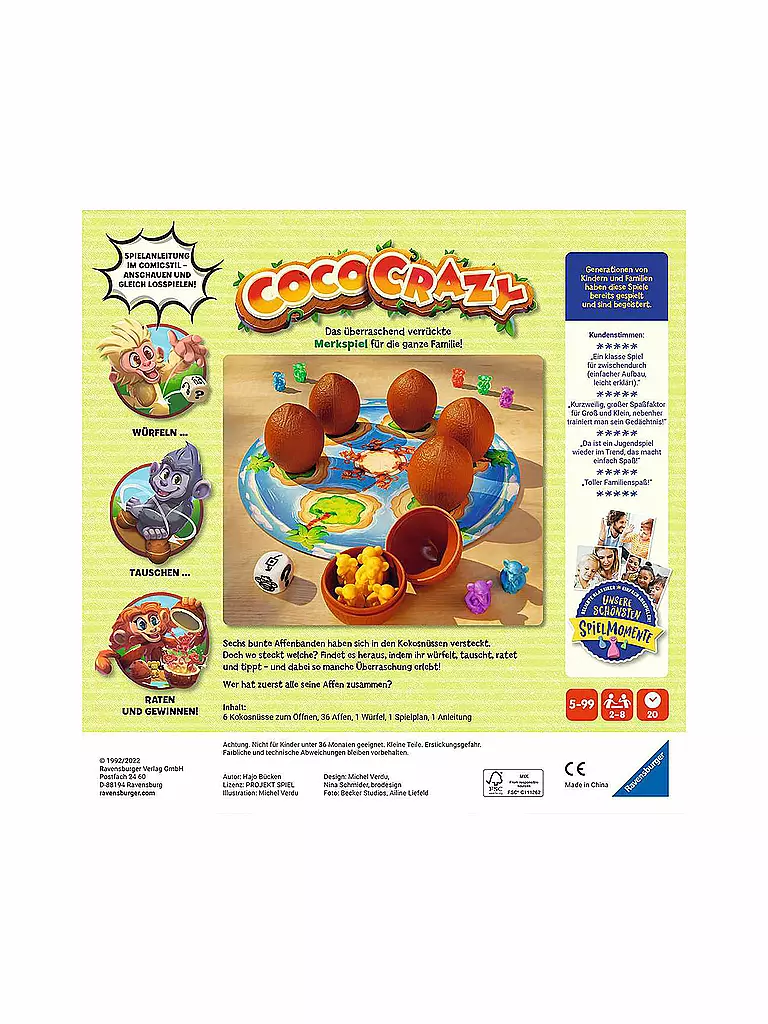 RAVENSBURGER | Brettspiel - Coco Crazy | keine Farbe