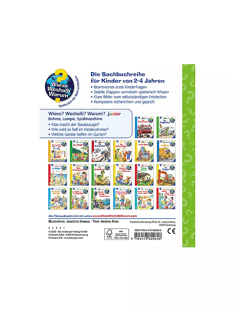 RAVENSBURGER | Buch - Wieso Weshalb Warum Junior - Bohrer, Lampe, Spülmaschine, Andrea Erne | keine Farbe
