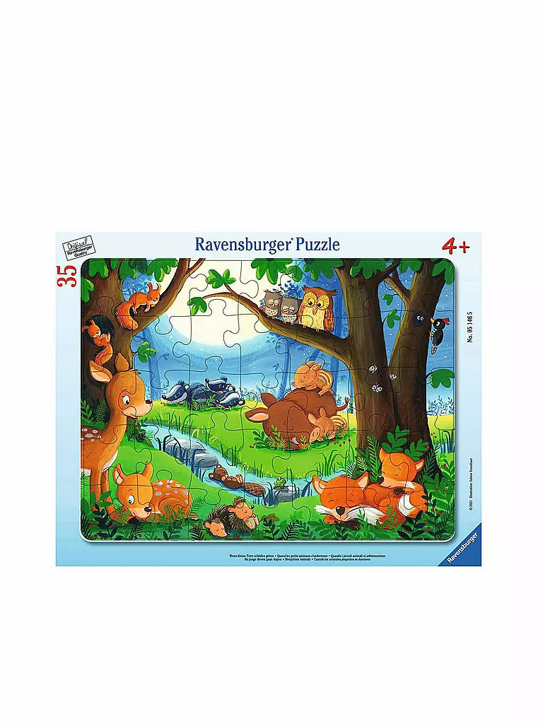 RAVENSBURGER | Kinderpuzzle - Wenn kleine Tiere schlafen gehen 35 Teile | keine Farbe