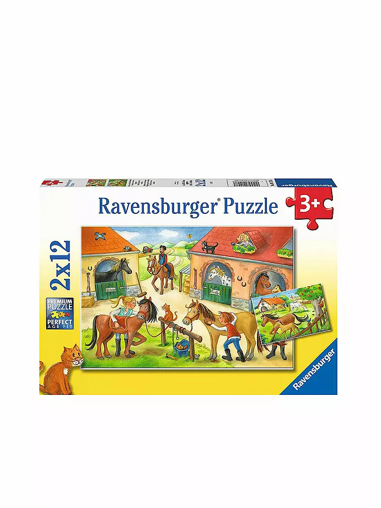 RAVENSBURGER | Kinderpuzzle 05178 - Ferien auf dem Pferdehof - 2x12 Teile | keine Farbe