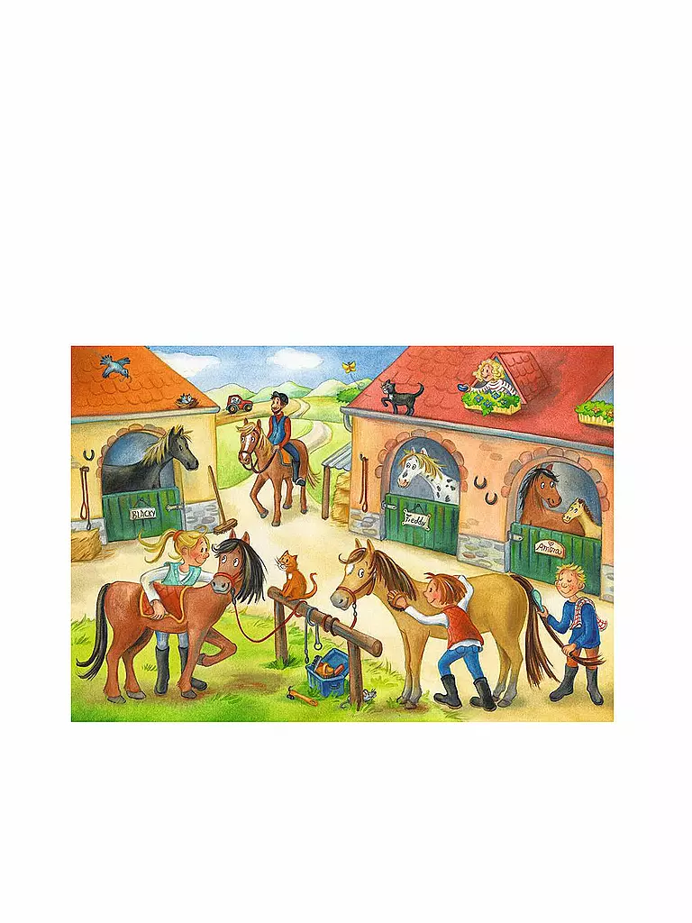 RAVENSBURGER | Kinderpuzzle 05178 - Ferien auf dem Pferdehof - 2x12 Teile | keine Farbe