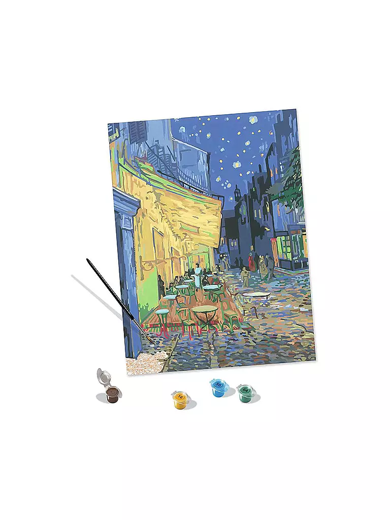 RAVENSBURGER | Malen nach Zahlen - ART Collection: Café Terrace at Night  (Van Gogh) | keine Farbe