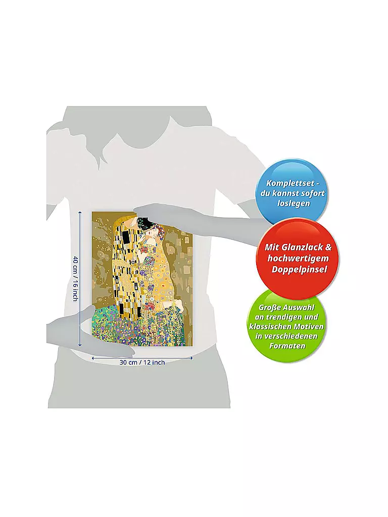 RAVENSBURGER | Malen nach Zahlen - ART Collection: The Kiss (Klimt) | keine Farbe