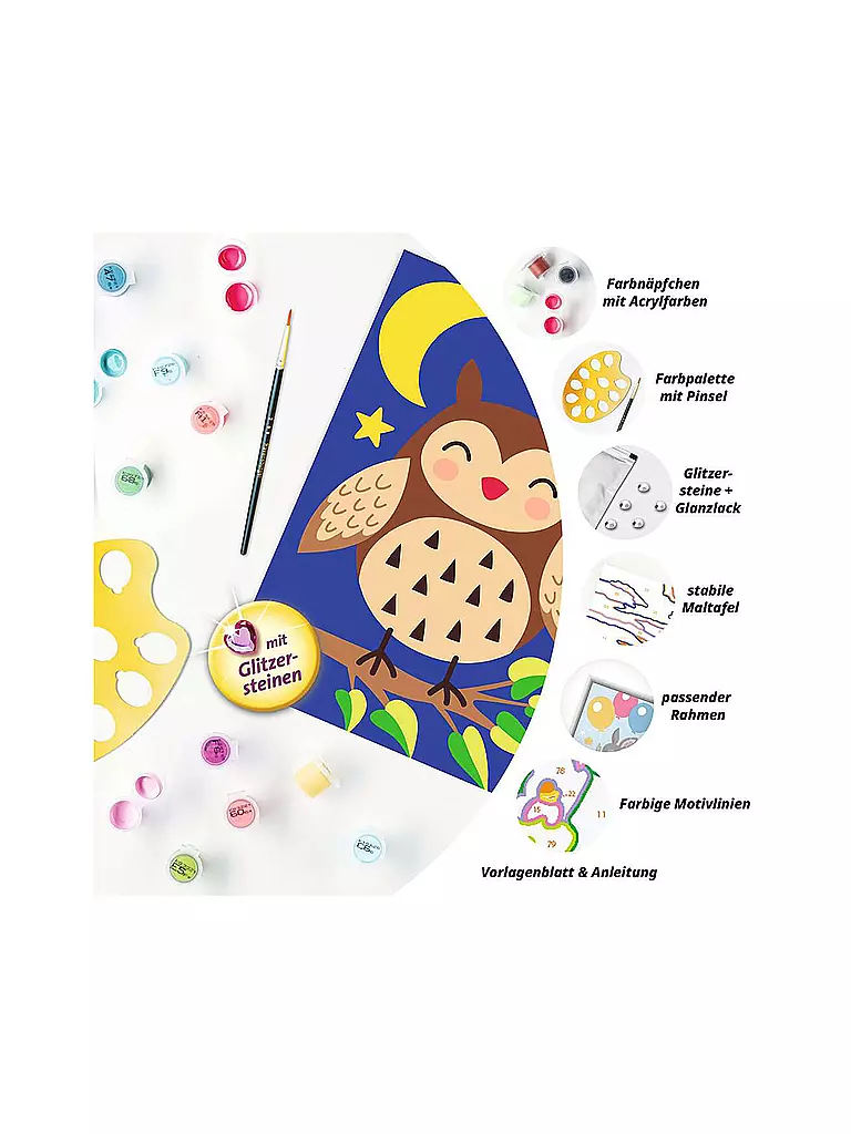 RAVENSBURGER | Malen nach Zahlen - Niedliche Eule | keine Farbe