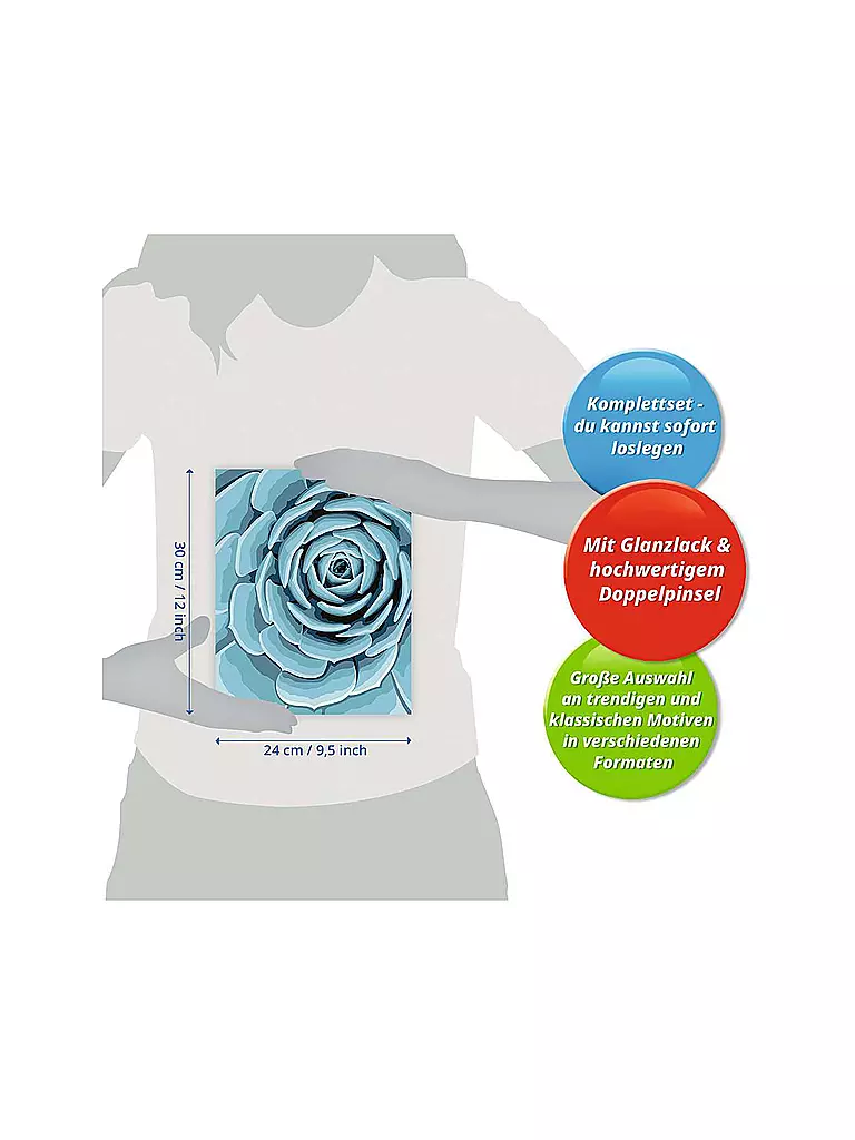 RAVENSBURGER | Malen nach Zahlen Für Zoom Mauszeiger bewegen | Zum Vergrössern klicken Botanical Blue | keine Farbe