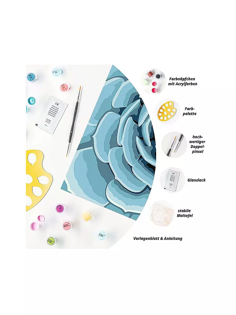 RAVENSBURGER | Malen nach Zahlen Für Zoom Mauszeiger bewegen | Zum Vergrössern klicken Botanical Blue | keine Farbe