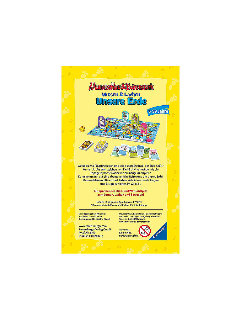 RAVENSBURGER | Mitbringspiel - Mauseschlau & Bärenstark:  Unsere Erde | keine Farbe