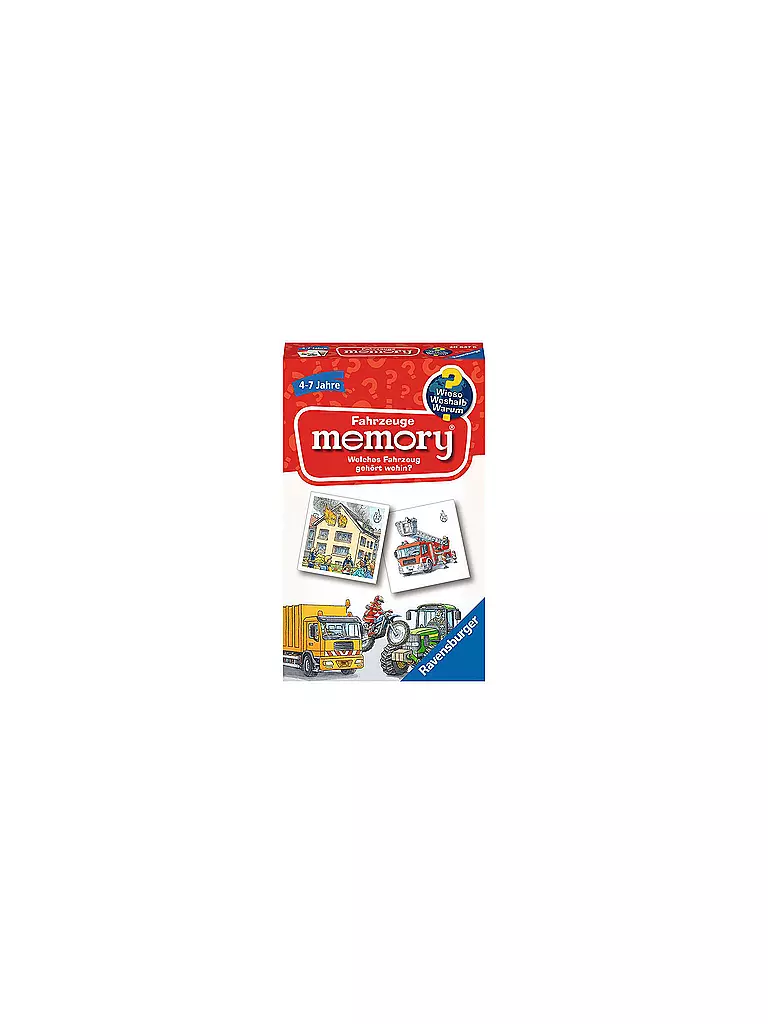 RAVENSBURGER | Mitbringspiel - Wieso Weshalb Warum - Fahrzeuge memory® | keine Farbe