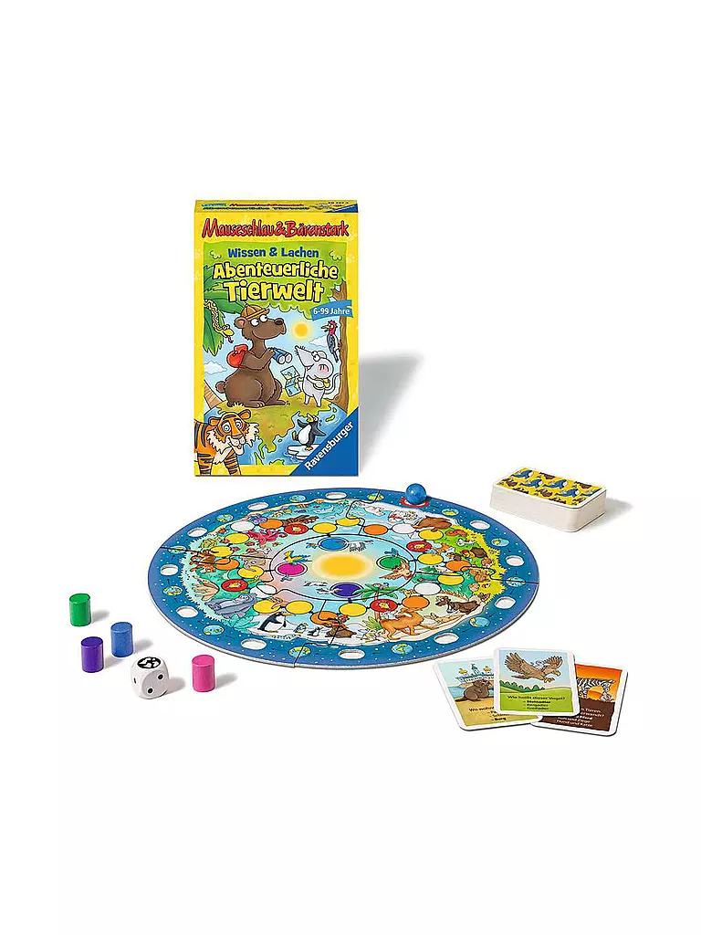 RAVENSBURGER | Mitbringspiel - Wissen und Lachen - Abenteuerliche Tierwelt | keine Farbe