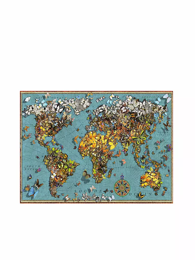 RAVENSBURGER | Puzzle - Antike Schmetterling-Weltkarte - 500 Teile | keine Farbe