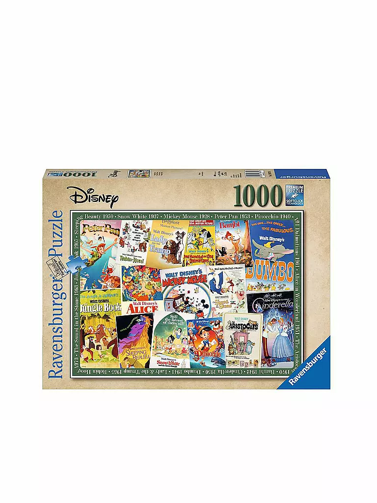 RAVENSBURGER | Puzzle - Disney Vintage Movie Poster - 1000 Teile | keine Farbe