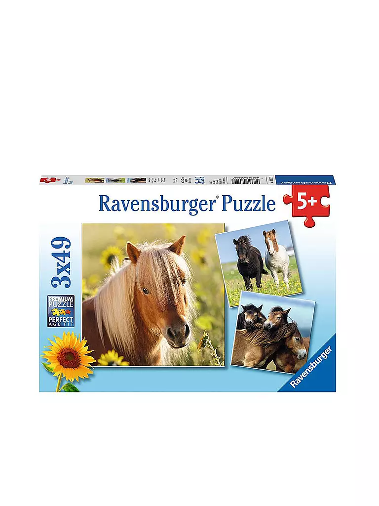 RAVENSBURGER | Puzzle - Liebe Pferde 3x49 Teile | keine Farbe