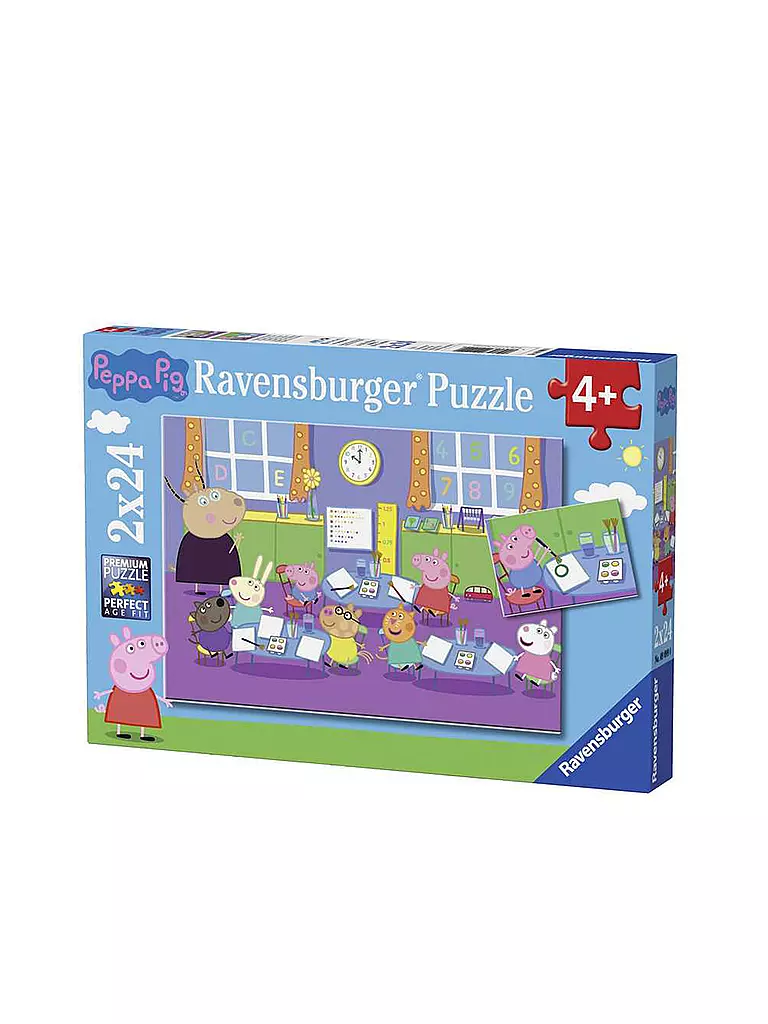 RAVENSBURGER | Puzzle - Peppa in der Schule 2x24 Teile | keine Farbe