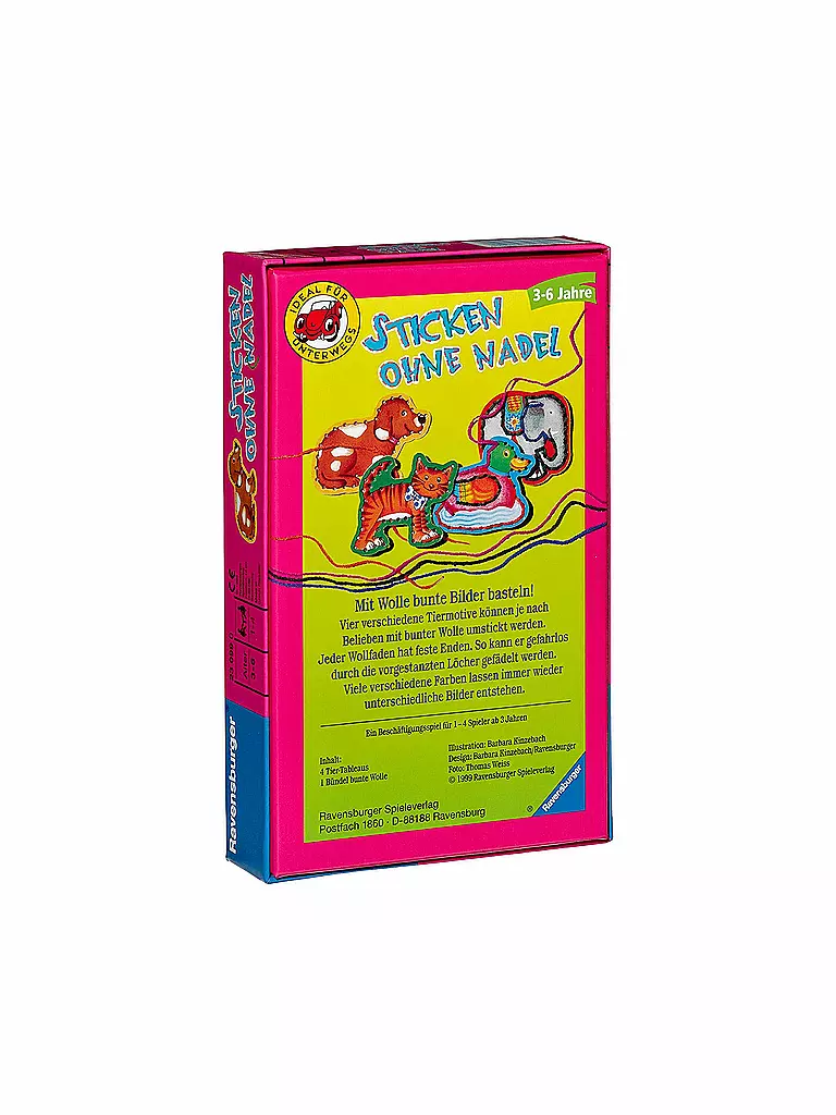 Ravensburger Sticken Ohne Nadel - Reisespiel Ab 3 Jahre - Kreatives Lernspiel Für Kinder