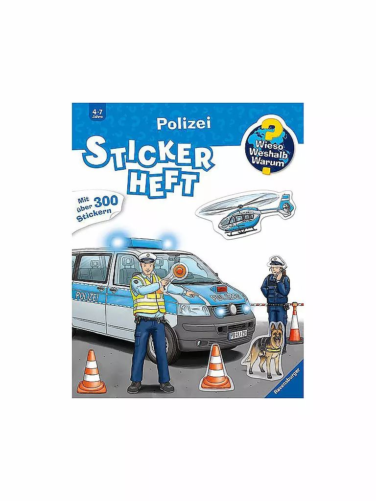 RAVENSBURGER | Wieso Weshalb Warum - Stickerheft Polizei | keine Farbe