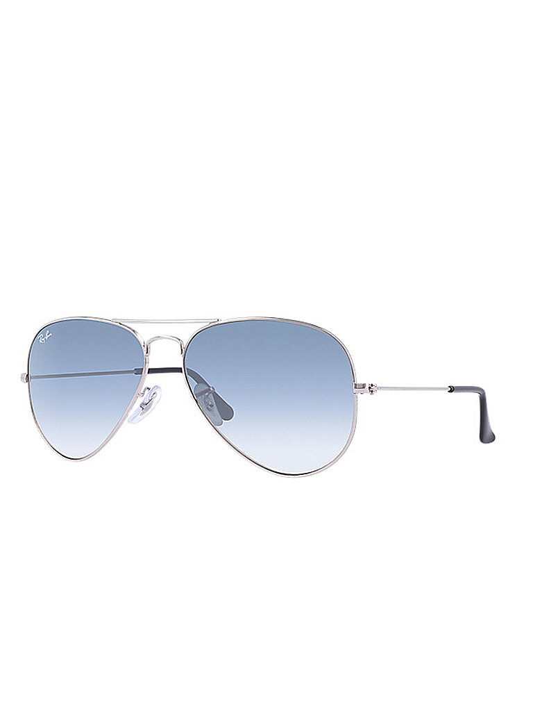 Ray - Ban Unisex Ray - Ban RB3025 AVIATOR 003/3F Sonnenbrillen Metall Silber Blau Pilot Normal Schattiert