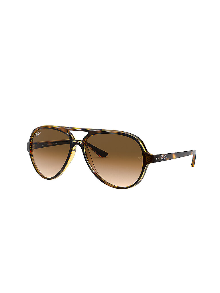 Ray - Ban Herren Ray - Ban RB4125 CATS 5000 710/51 Sonnenbrillen Injiziert Schildkröte  Pilot Normal Schattiert