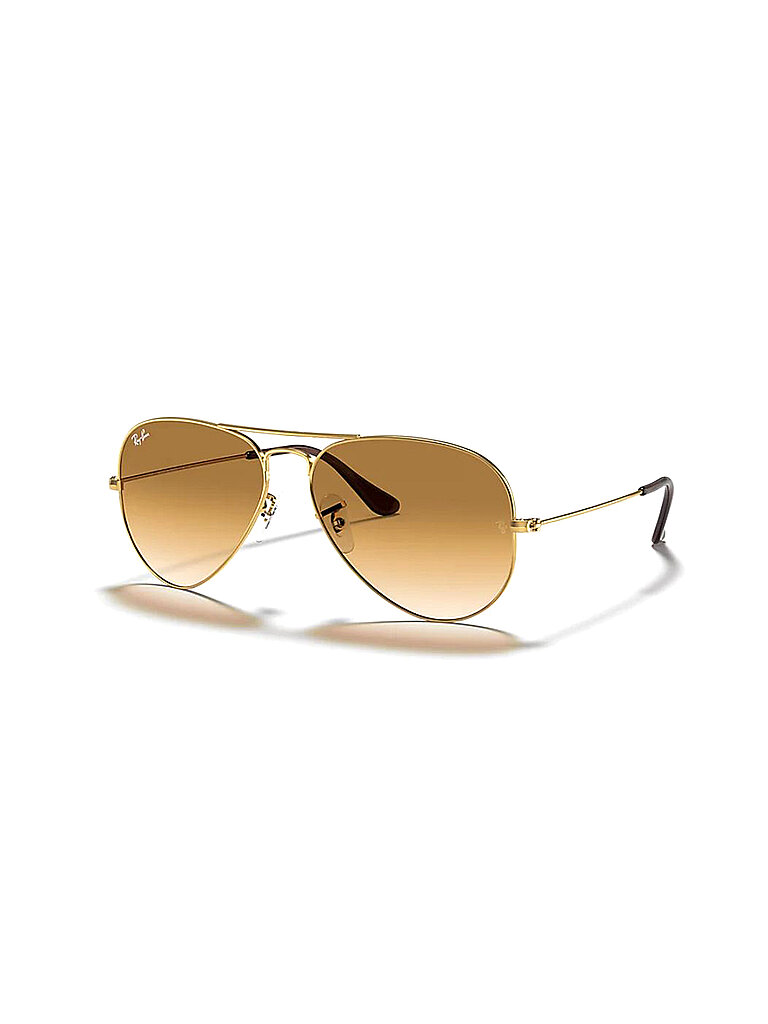 Ray - Ban Unisex Ray - Ban RB3025 AVIATOR 001/51 Sonnenbrillen Metall Gold Braun Pilot Normal