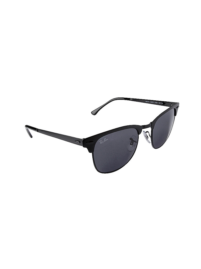 Ray - Ban Unisex Ray - Ban RB3716 CLUBMASTER METAL 186/R5 Sonnenbrillen Metall Schwarz Blau Quadratisch Normal