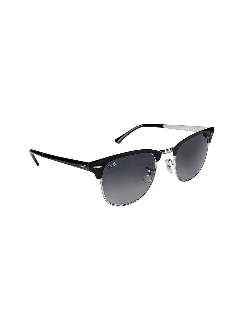 Ray - Ban Unisex Ray - Ban RB3716 CLUBMASTER METAL 900471 Sonnenbrillen Metall Schwarz Grau Quadratisch Normal Schattiert