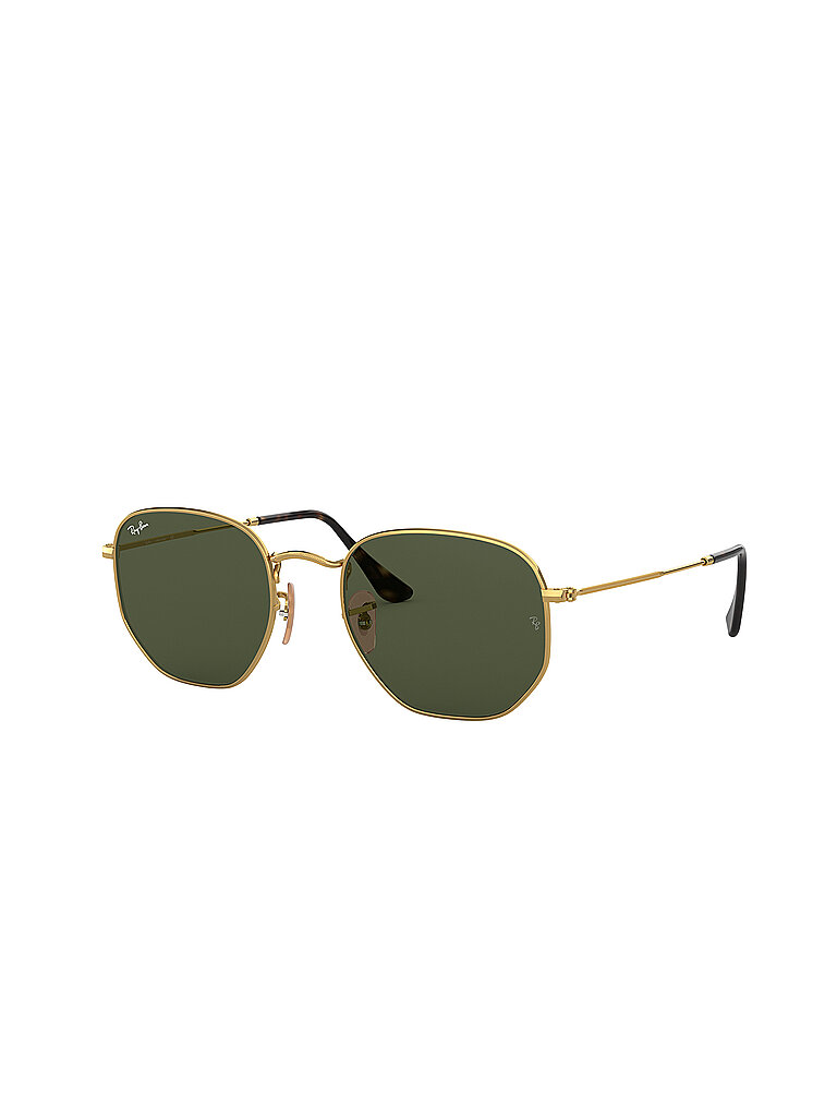 Ray - Ban Unisex Ray - Ban RB3548N HEXAGONAL 001 Sonnenbrillen Metall Gold G15 Geometrisch Normal