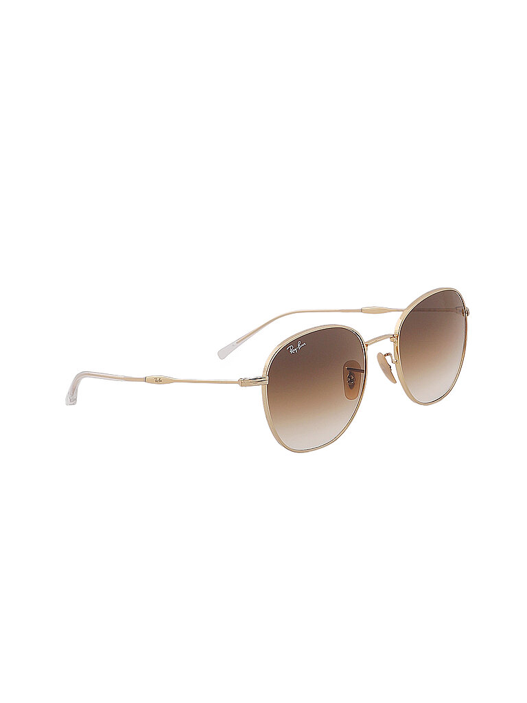 Ray - Ban Unisex Ray - Ban RB3809 001/51 Sonnenbrillen Metall Gold Braun Pantos Normal Schattiert