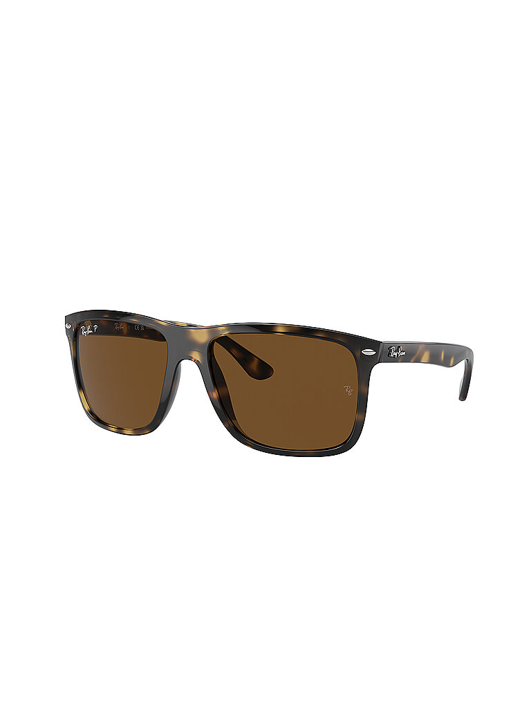 Ray - Ban Unisex Ray - Ban RB4547 BOYFRIEND TWO 710/57 Sonnenbrillen Injiziert Schildkröte Braun Quadratisch Polarisiert