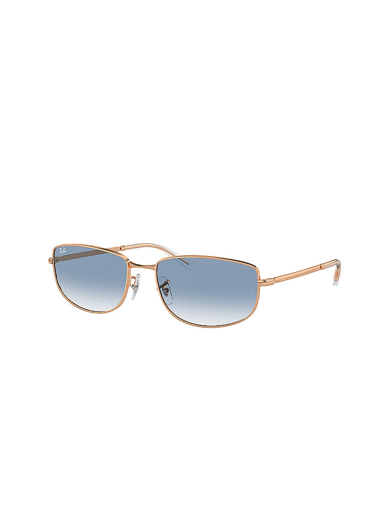 Unisex RB3732  92023F Gläser SONNENBRILLEN Metall Gold Blau Geometrisch Normal Schattiert