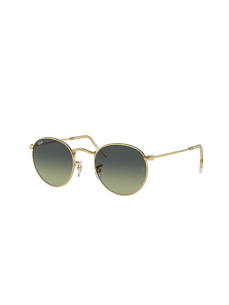 Ray - Ban Herren Ray - Ban RB3447 ROUND METAL 001/BH Sonnenbrillen Metall Gold Grün Rund Normal Schattiert