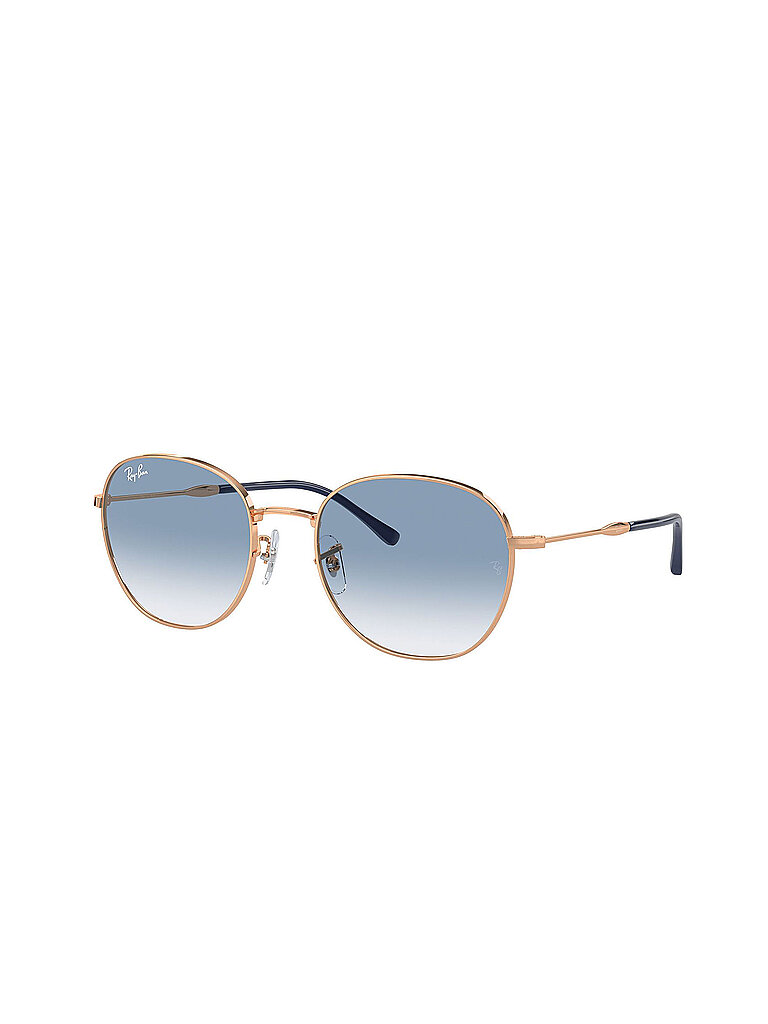 Ray - Ban Unisex Ray - Ban RB3809  92623F Sonnenbrillen Metall Gold Blau Pantos Normal Schattiert