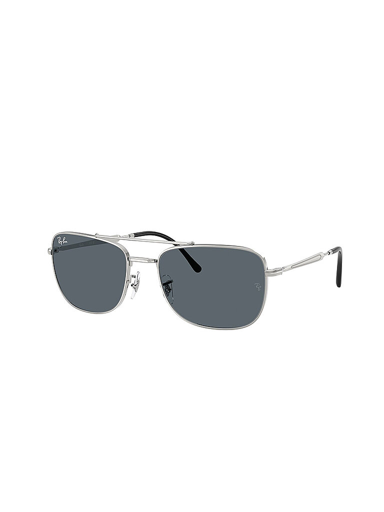 Ray - Ban Unisex Ray - Ban RB3755 003/R5 Sonnenbrillen Metall Silber Blau Quadratisch Normal