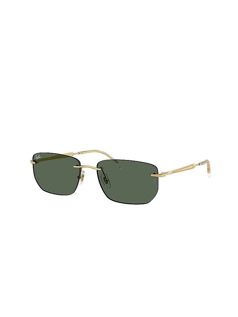 Ray - Ban Unisex Ray - Ban RB3768 001/71 Sonnenbrillen Metall Gold Grün Geometrisch Normal