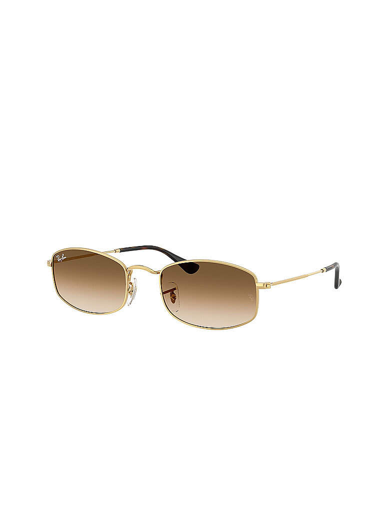 Ray - Ban Unisex Ray - Ban RB3832 001/51 Sonnenbrillen Metall Gold Braun Geometrisch Normal Schattiert