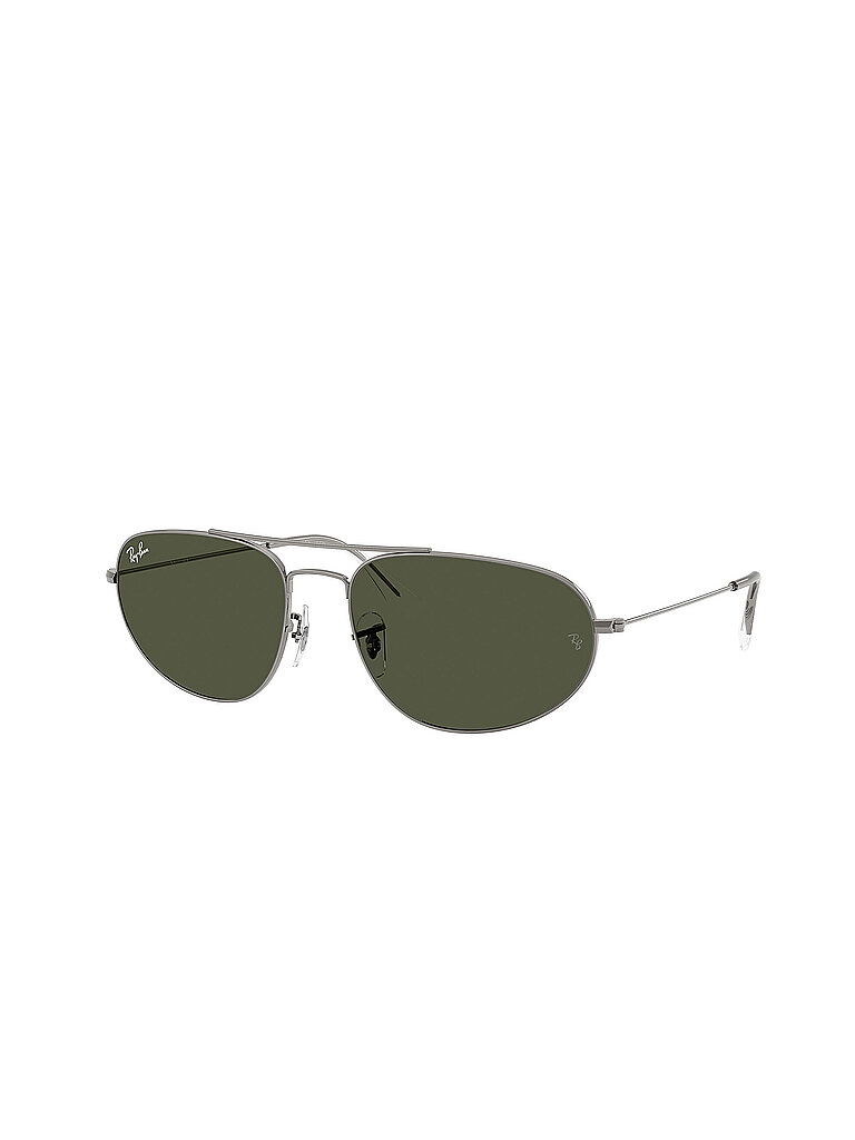 Ray - Ban Unisex Ray - Ban RB3945 004/31 Sonnenbrillen Metall Grau Grün Geometrisch Normal