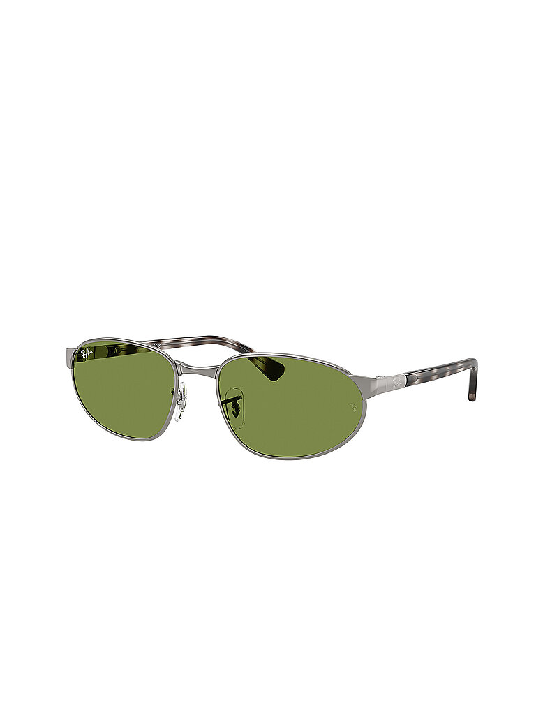 Ray - Ban Unisex Ray - Ban RB3777 004/4E Sonnenbrillen Metall Grau Grün Geometrisch Normal