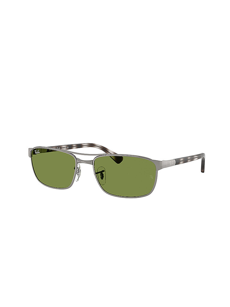 Ray - Ban Unisex Ray - Ban RB3778 004/4E Sonnenbrillen Metall Grau Grün Geometrisch Normal